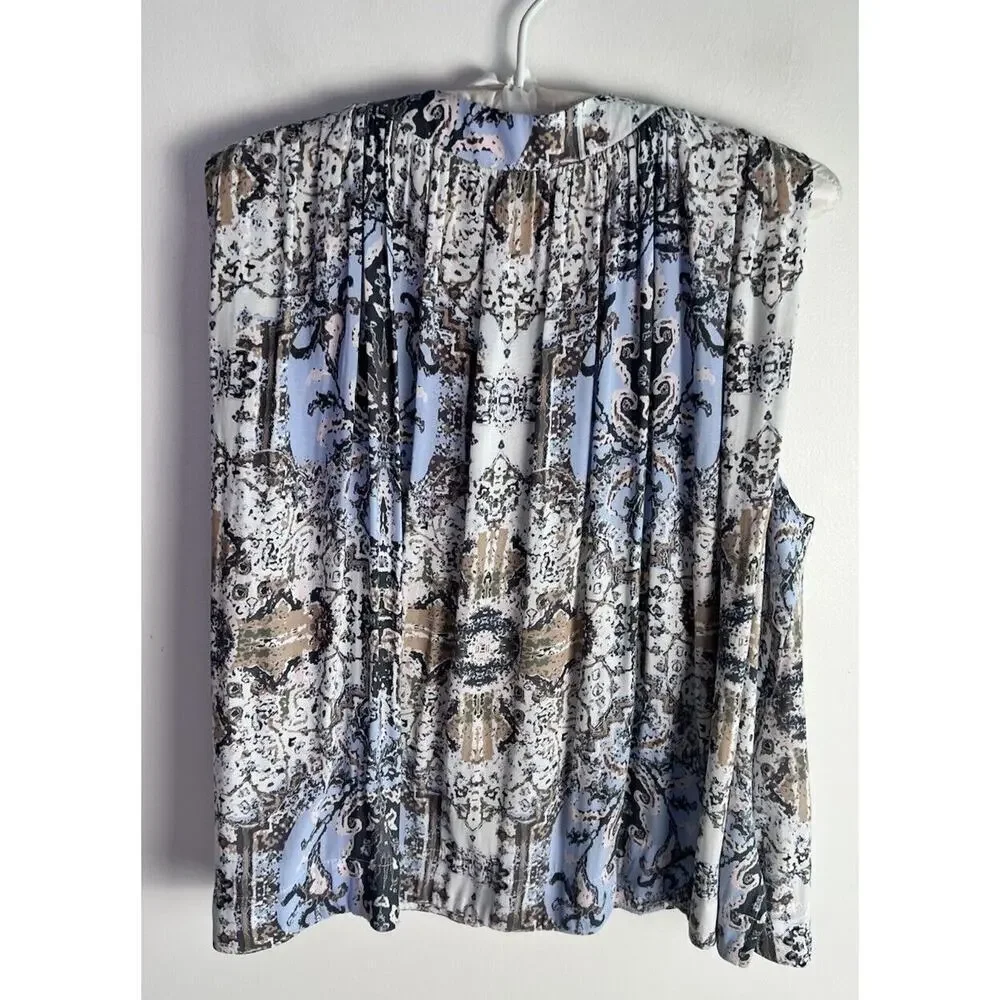 Free People Darcy Super V‎ Print Tank Top Cami Shell Career Blouse Shirt Size XS
